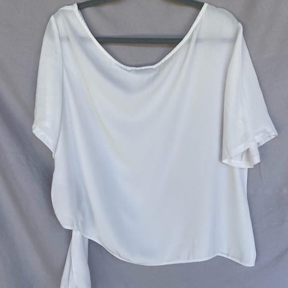 ASOS Design White Sheer Top with Tie Detail - Size 12 - Picture 3 of 3